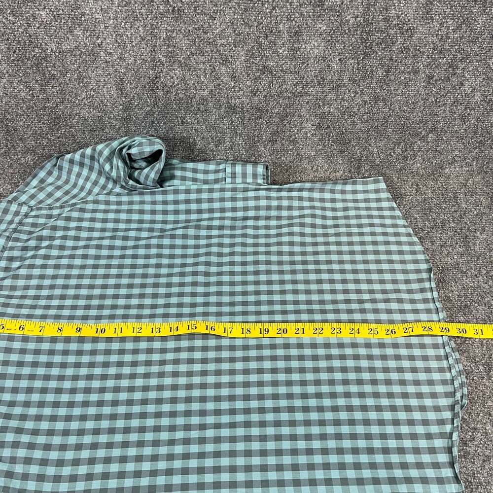 Faherty Brand Men's Supima Stretch LS Blue Teal Check Gingham Button Up Shirt M - Picture 14 of 15